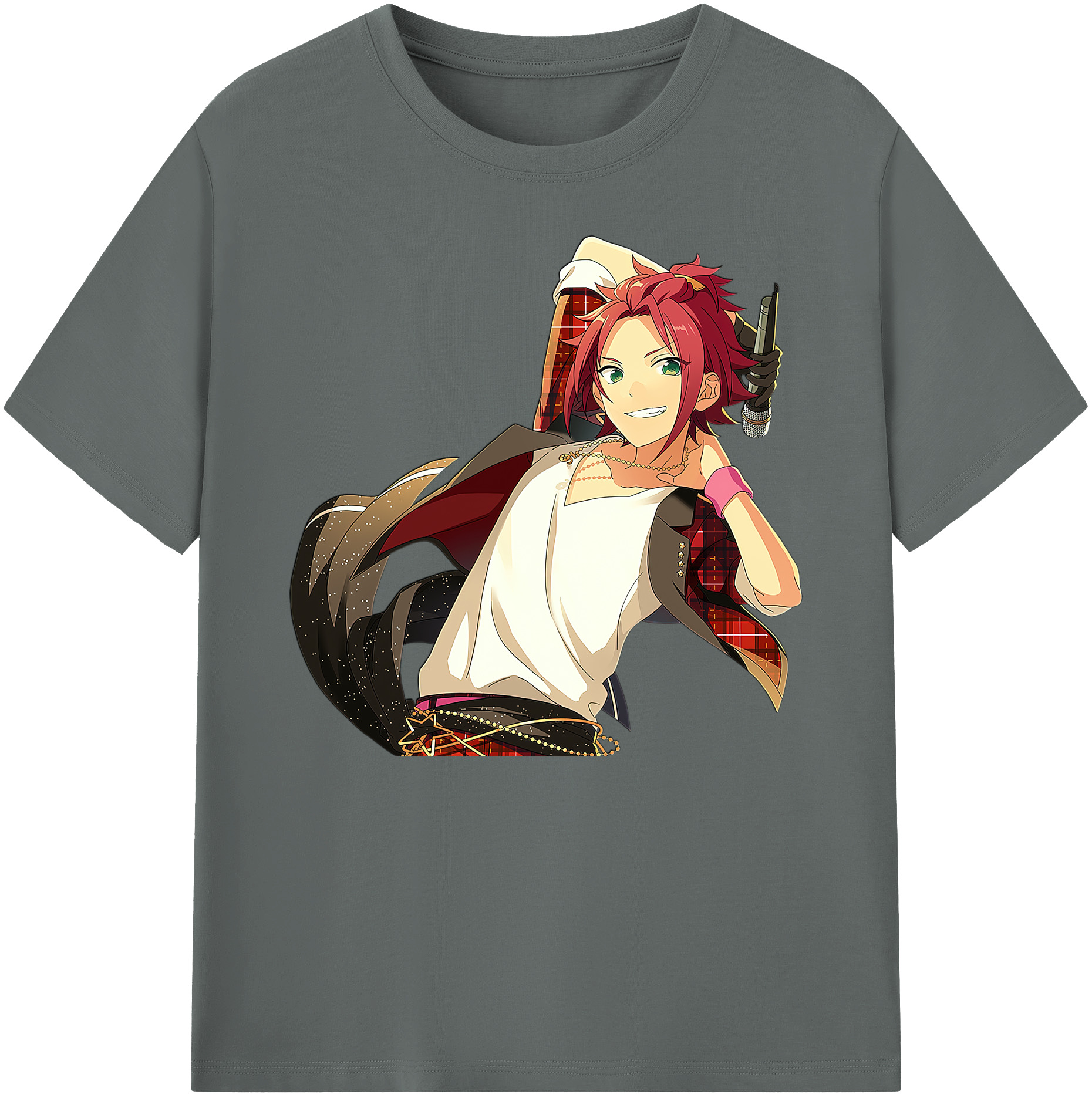 （画像用） あんさんぶるスターズ! Ensemble Stars 綿100％ メンズ半袖Tシャツ｜肌触りやわらか＆通気性